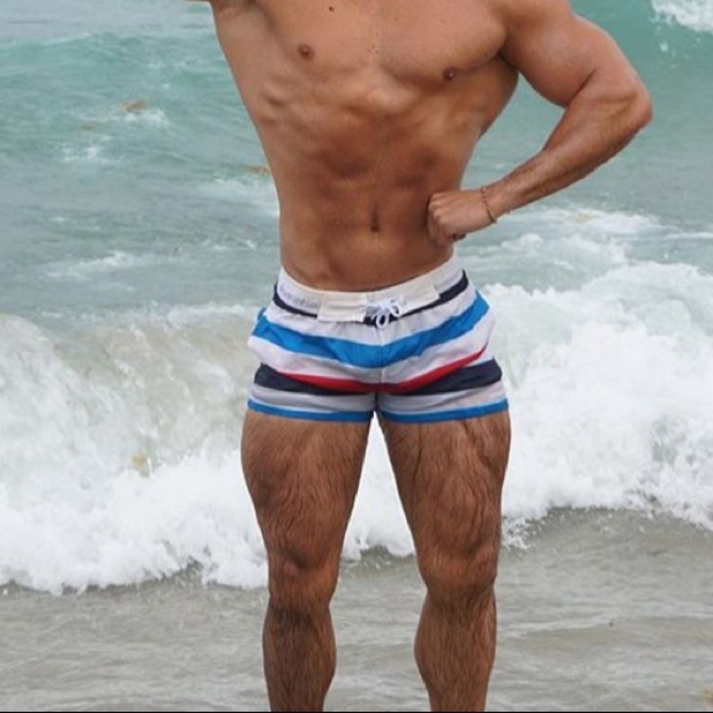 Men’s Shorty Short Stripped Swim Shorts